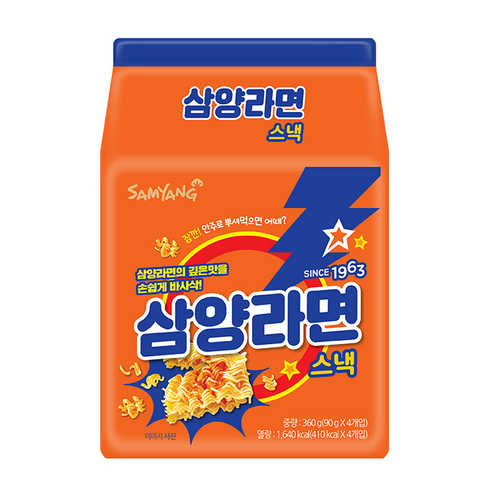 삼양 라면 스낵, 90g, 4개