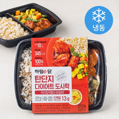 2023년 가성비 최고 다이어트도시락 - 하림이닭 탄단지다이어트 도시락 귀리잡곡밥과 닭갈비 (냉동), 210g, 2개