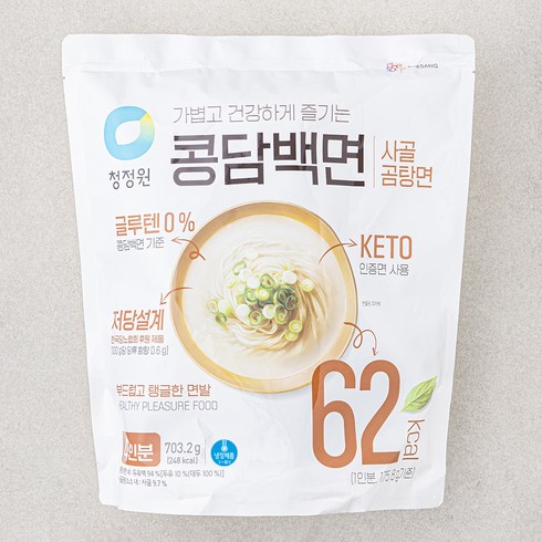 콩담백면사리 - 청정원 콩담백면 사골곰탕면 4인분, 703.2g, 1개