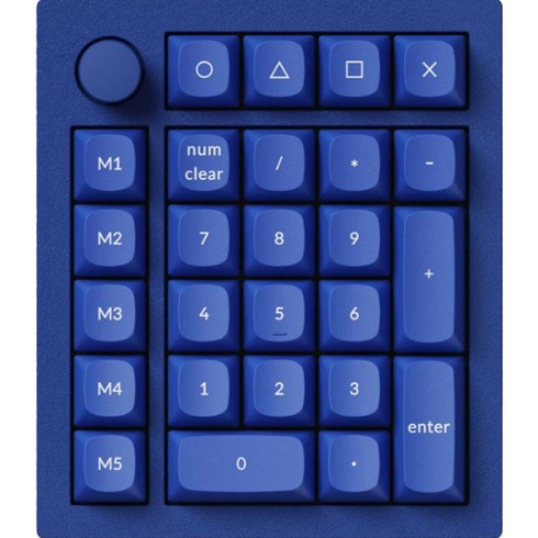 키크론 Q0 Plus Knob Blue Frame RGB 핫스왑 갈축 유선 키보드, 한손 키보드, 블루, Q0L-O3