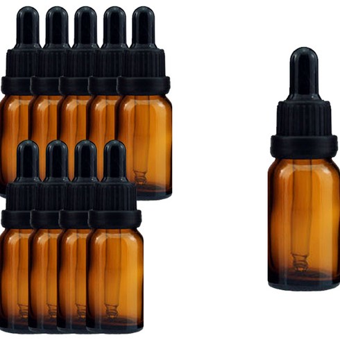 선동상사 스포이드 에센스 에센셜 오일 용기 15ml, 갈색, 10개