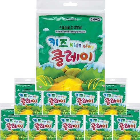 키즈 클레이 10개, 초록, 50g