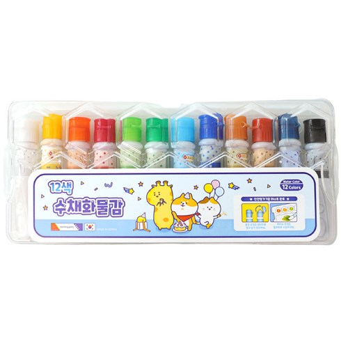 모닝글로리 수채화 물감 블루 6ml 세트, 237g, 12색