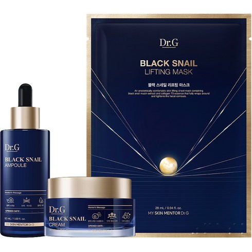 2023년 가성비 최고 닥터지블랙스네일크림 - 닥터지 블랙 스네일 앰플 50ml + 크림 50ml + 리프팅 마스크 스페셜 선물세트, 1세트