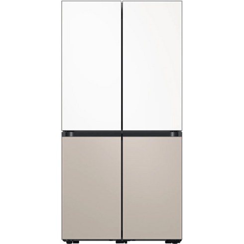 삼성전자 비스포크 프리스탠딩 4도어 냉장고 875L 방문설치, 새틴화이트(상단) + 새틴베이지(하단), RF85B9002H6