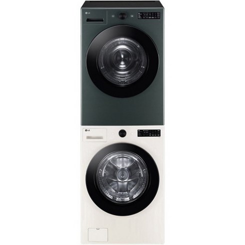 LG전자 트롬 오브제컬렉션 드럼세탁기 19kg + 건조기 19kg + 키트 세트 KFG19EN-9GN 방문설치, 네이처 베이지(드럼세탁기), 네이처 그린(건조기)
