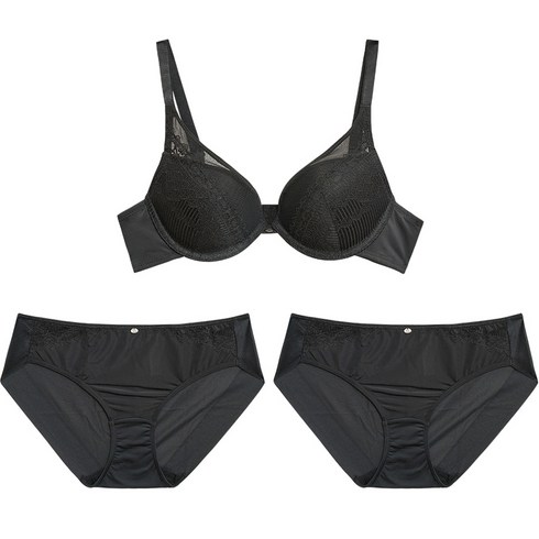 2023년 가성비 최고 원더브라 스킨볼류머 - 원더브라 원더부스트 와이어 브라1 + 팬티2 세트 WIZ012 WBW3O2