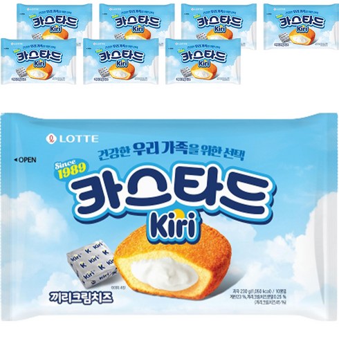 롯데웰푸드 카스타드 끼리크림치즈, 8개, 230g