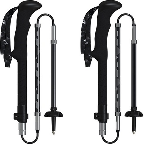 2023년 가성비 최고 등산스틱 - 하이크젠 리뉴얼 5단 초경량 등산스틱 2p + 케이스 세트, 블랙, 1세트