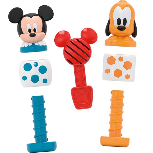 디즈니베이비 유아용 미키 앤 플루토 공구놀이 소근육 발달 장난감, 혼합색상