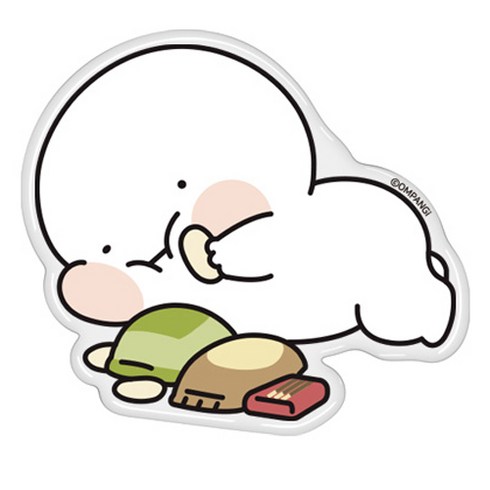 옴팡이 롤링 그립톡 핸드폰 거치대, 냠냠뒹굴팡, 1개