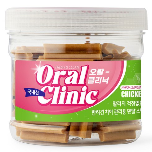 강아지 오랄클리닉 치아관리 덴탈껌, 치킨, 300g, 1개