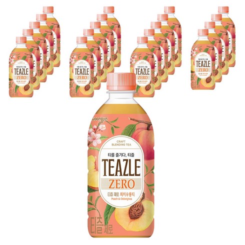 우롱티 - 웅진 티즐 제로 피치우롱티, 500ml, 20개