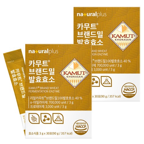 이롬 발아 카무트 브랜드밀 30팩3팩 - 내츄럴플러스 카무트 브랜드밀 발효효소 30p, 90g, 2개