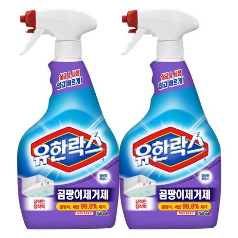 곰팡이제거제 - 유한락스 곰팡이제거제, 750ml, 2개