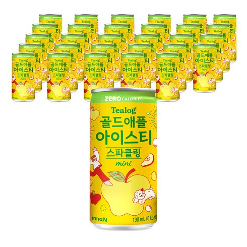 제로나t - 티로그 제로 미니 골드애플 탄산음료, 30개, 190ml