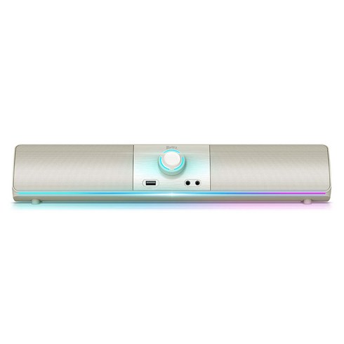 브리츠pc스피커 - 브리츠 RGB SoundBar 2채널 컴퓨터 게이밍 블루투스 겸용 사운드바 스피커, 아이보리, BZ-T1BT