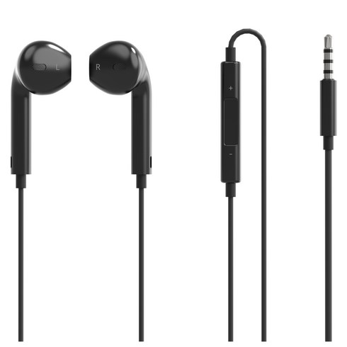 누아트 스테레오 이어팟 유선 이어폰 3.5mm, NATET-3.5, 블랙