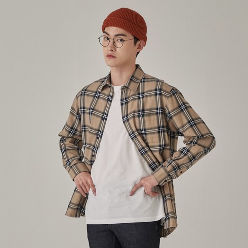 스파오 남성용 웜코튼 체크 셔츠