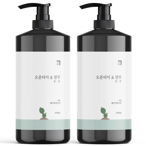 살림백서 오푼티아 앤 밤부 퍼퓸 샴푸 베이비파우더, 1000ml, 2개