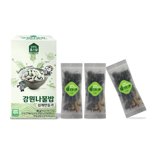 솥밥밀키트 - 홈스랑 강원나물밥 쉽게 만들기 3P, 45g, 1개