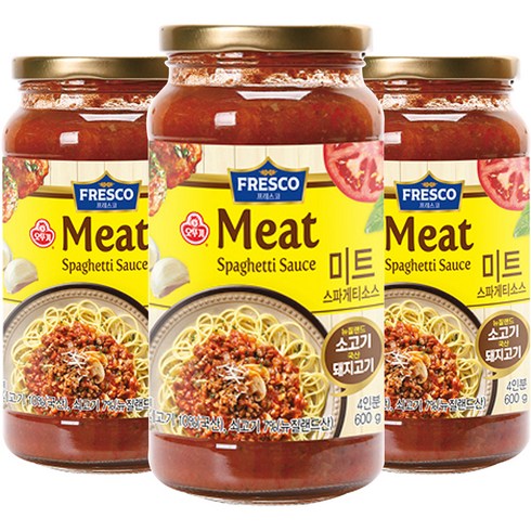 오뚜기 프레스코 미트 스파게티소스, 600g, 3개