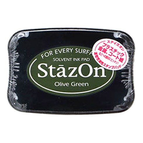 StazOn 츠키네코 유성스탬프 잉크 글래스용 SZ-51, Olive Green, 1개