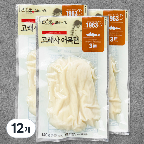 고래사어묵 어묵면, 140g, 12개