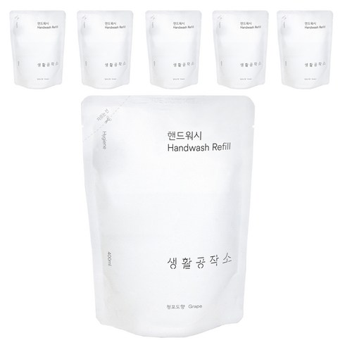 생활공작소 핸드워시 솝 리필 청포도향, 400ml, 6개