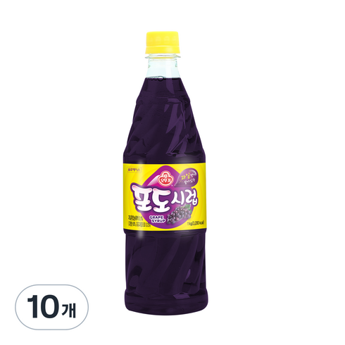 오뚜기 음료베이스 시럽(포도), 1kg, 10개