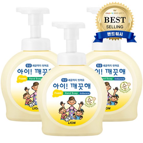 아이깨끗해 핸드워시 순, 490ml, 3개