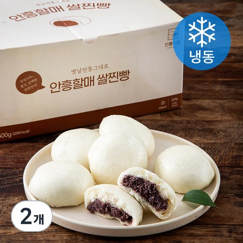 안흥찐빵 - 안흥식품 옛날 전통 그대로 할매 안흥 쌀찐빵 30개입 (냉동), 1.5kg, 2개