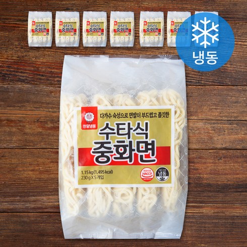 중화면 - 천일식품 수타식 중화면 (냉동), 1.15kg, 8개