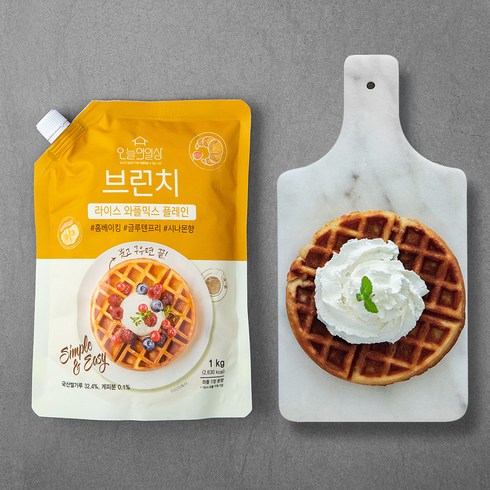 와플반죽 - 오늘의일상 브런치 라이스 와플믹스 플레인, 1kg, 1개