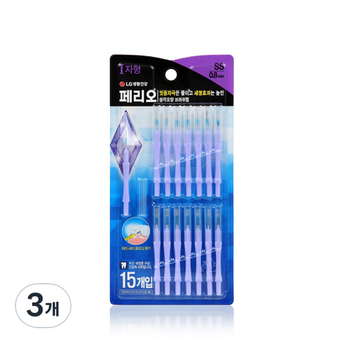 페리오 치간칫솔 I자형 SS, 3개, 15개입