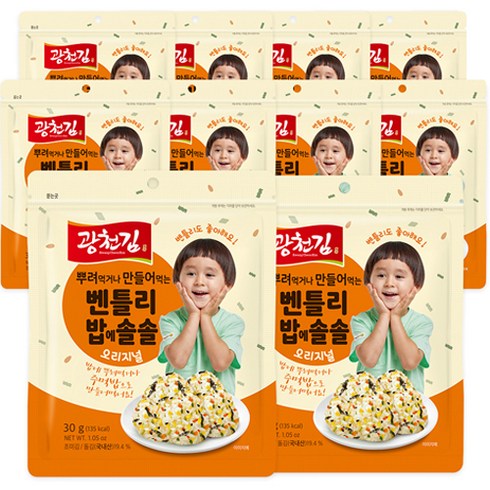 광천김 벤틀리 밥에솔솔 후리가케 오리지널, 30g, 10개