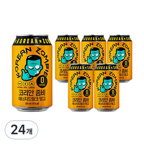 코리아리테일 - 코리안좀비 정찬성 에너지드링크 망고, 355ml, 24개