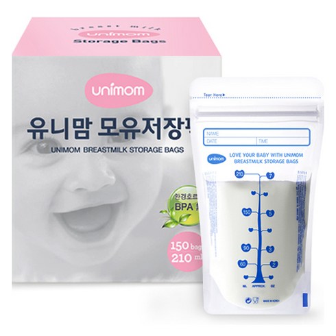 모유저장팩 - 유니맘 모유저장팩 210ml, 150개입, 1개