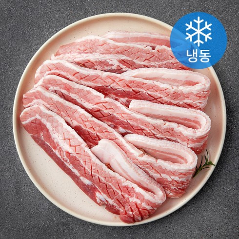 삼겹살 - 곰곰 두꺼운 칼집 삼겹살 구이용 (냉동), 1kg, 1개