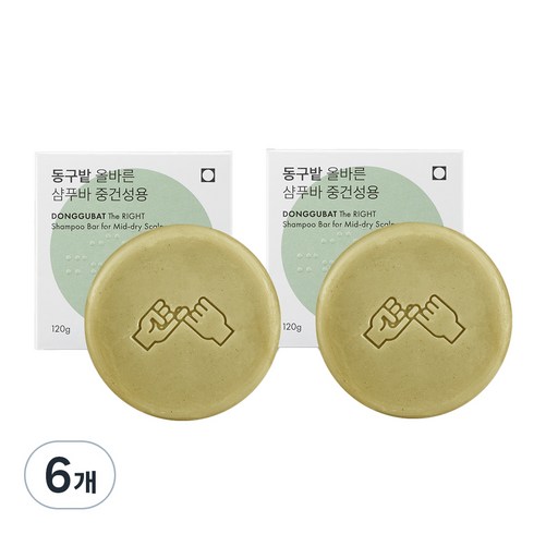 동구밭 올바른 샴푸바 중건성용, 6개, 120g