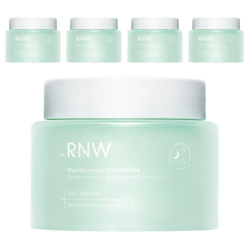 알엔더블유 모이스처 슬리핑 마스크 속건조 보습 수면 팩, 5개, 100ml