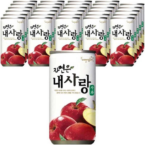2023년 가성비 최고 웰컴드링크 - 자연은 내사랑 사과 과일주스 180ml, 30개