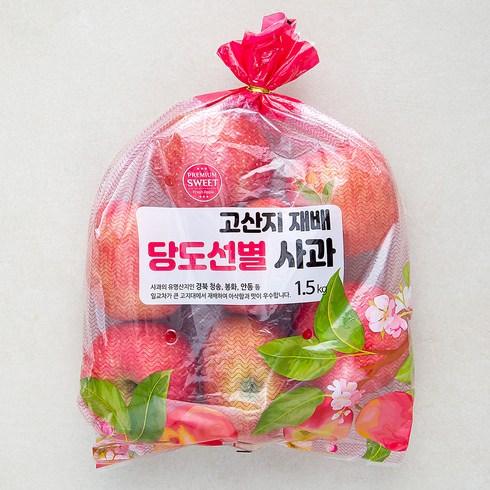 사과 - 고산지 재배 당도선별 사과 중과, 1.5kg, 1봉