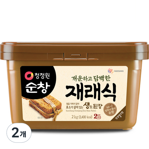 된장 - 청정원순창 재래식 생된장, 2kg, 2개