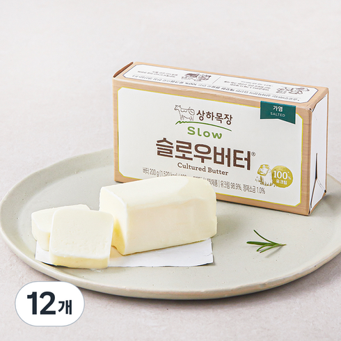 상하목장 슬로우 가염버터, 100g, 12개