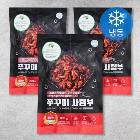 쭈꾸미 사령부 매운맛 (냉동), 350g, 3개
