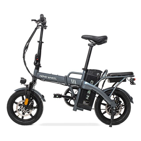나노휠 커브14 접이식 전기 자전거 25.2kg, 알루미늄, 그레이