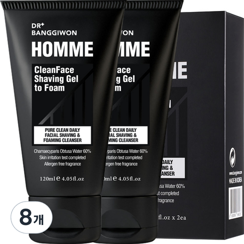 닥터방기원 쉐이빙 젤 투 폼, 120ml, 8개