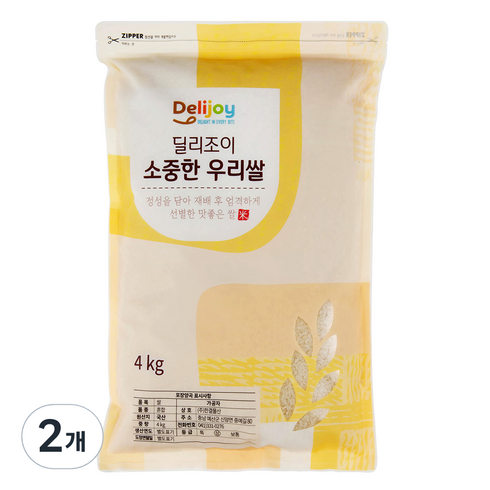 딜리조이 소중한 우리쌀 2024년산(햅쌀), 4kg, 2개