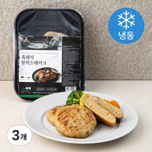 흑돼지소시지한우함박세트 - 제주어멍돈 흑돼지 함박 스테이크 (냉동), 300g, 3개